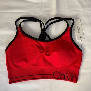 **SOLD** NWT Calvin Klein Red Sports Bra Size S